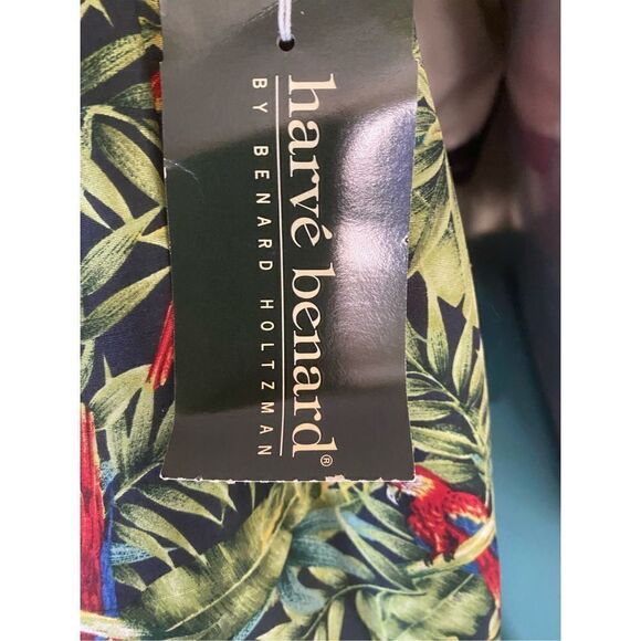 Harve Bernard NWT collection parrot palm tree, 100% silk skirt/12 - Picture 3 of 7